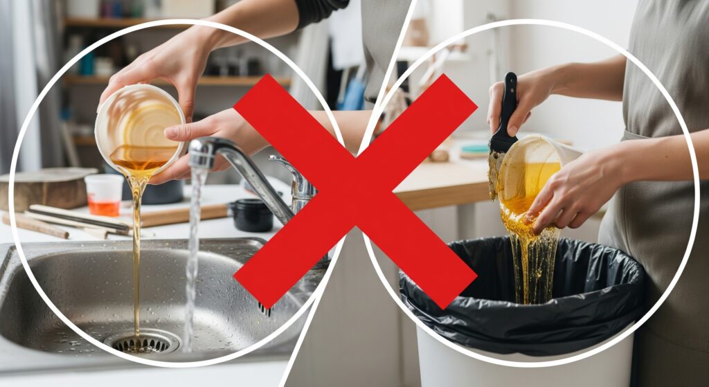 やってはいけない古いレジン液の捨て方
