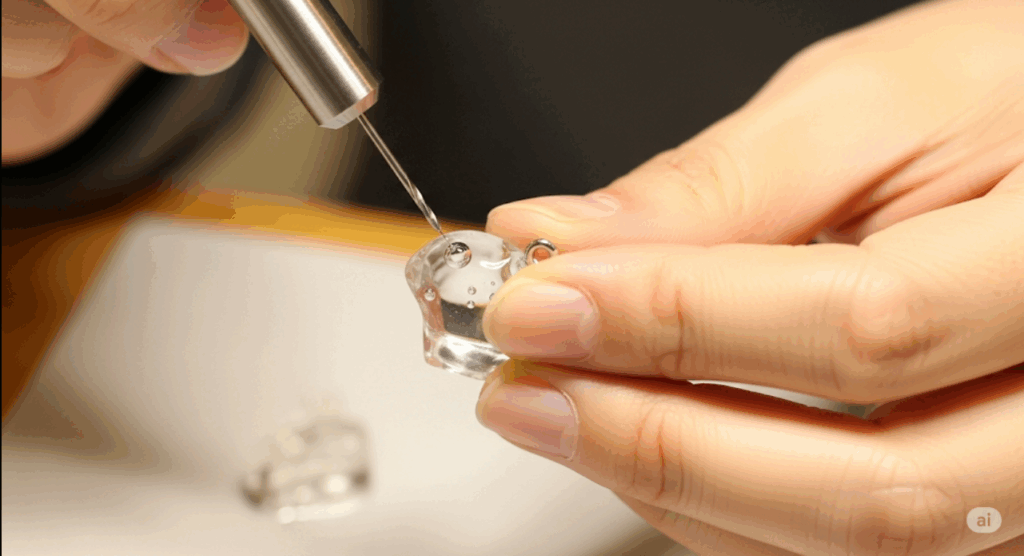 ピンバイスを使った気泡を消す方法