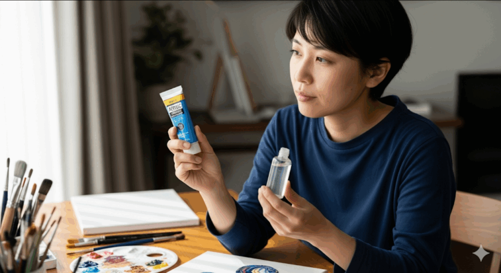 そもそもレジンにアクリル絵の具は使えますか？　イメージ