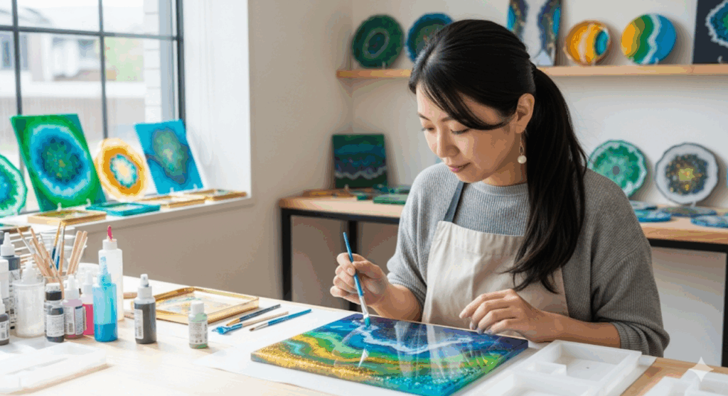 成功の鍵！レジンの色付けを絵の具で行うための鉄則　イメージ