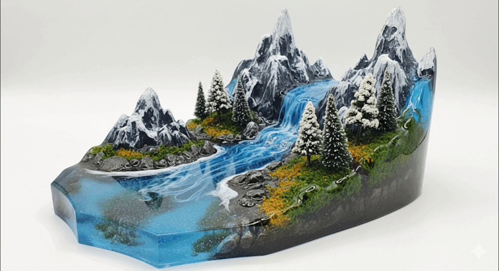 レジンの風景の立体的な作り方のコツ　イメージ