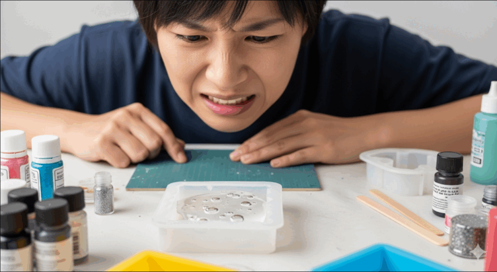 よくあるレジンが固まらない原因　イメージ