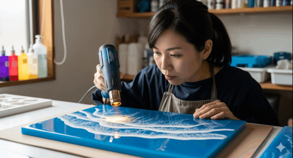 リアル感を出すレジンの波の作り方　イメージ
