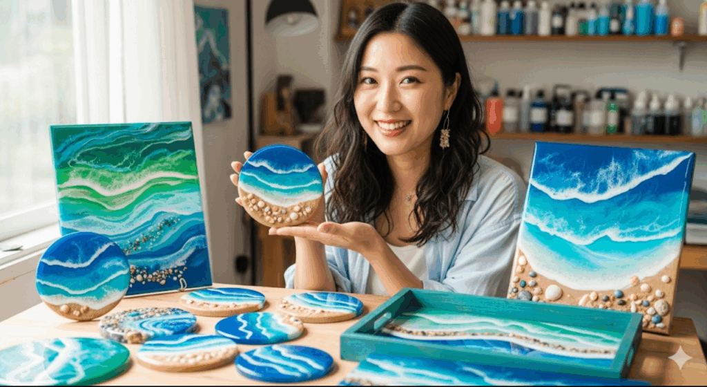 レジンで海と砂のアートを楽しもう　イメージ