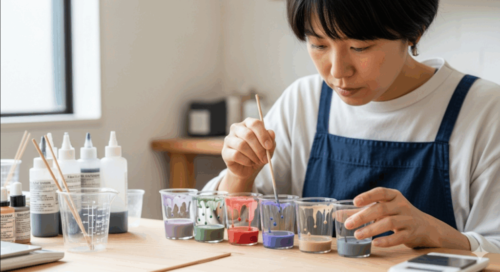 レジンのくすみカラーは何色を混ぜる？　イメージ