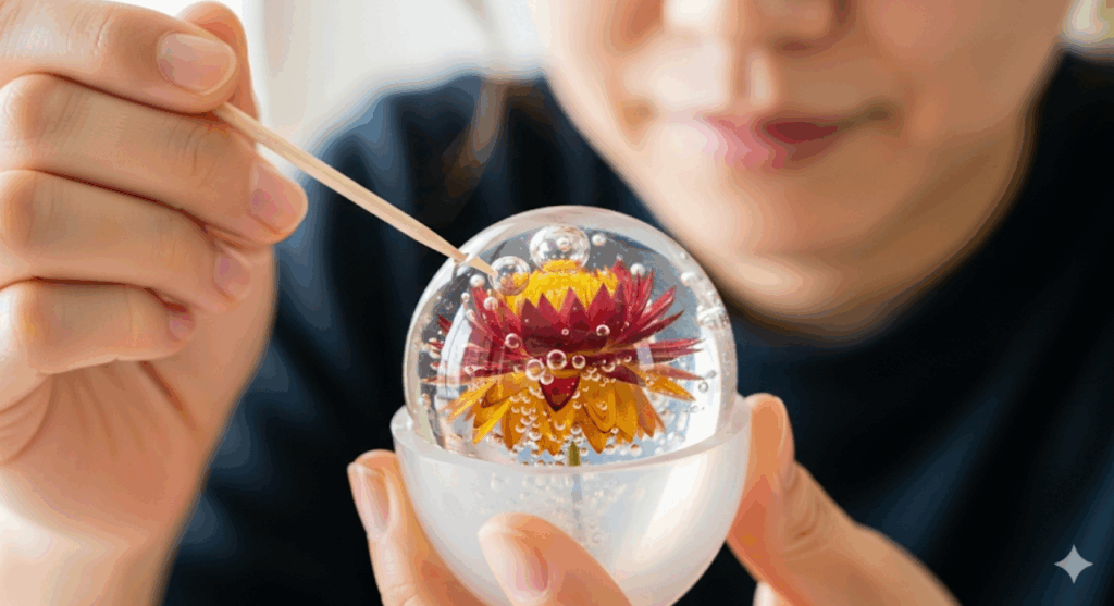 レジン標本で花を美しく封入するコツ　イメージ