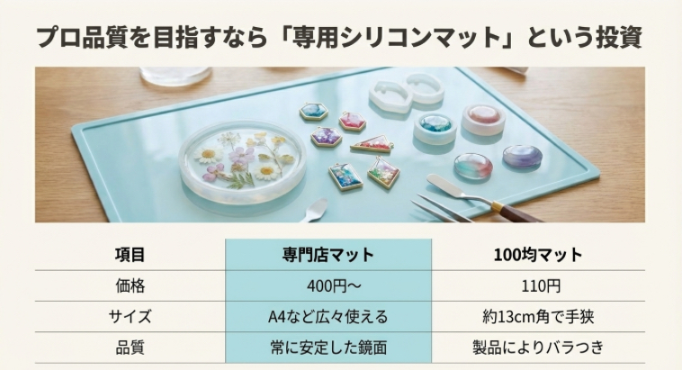 価格、サイズ、品質で比較した専門店製マットと100均製マットの違い一覧