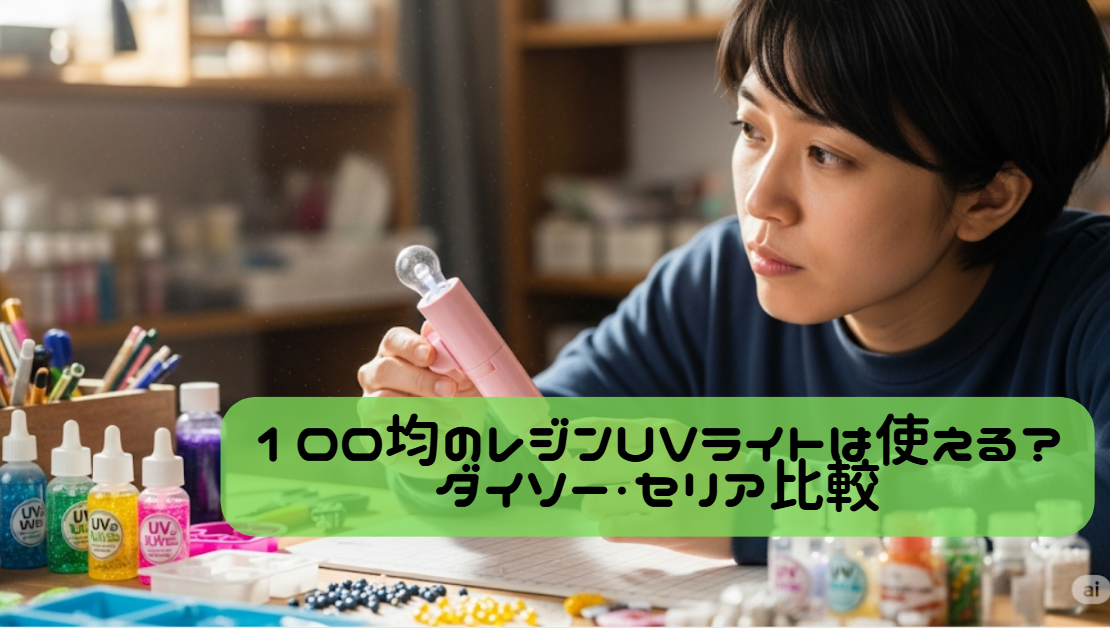 100均のレジンUVライトは使える？ダイソー・セリア比較　イメージ