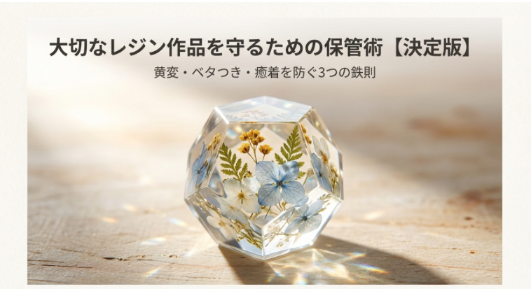 レジン作品の黄変・ベタつき・癒着を防ぐ3つの鉄則と保管術の決定版アイキャッチ画像