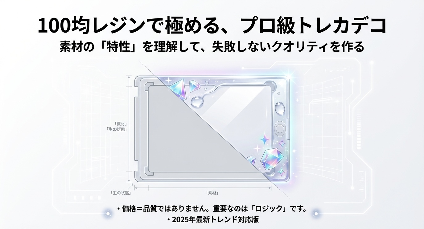100均レジンと素材の特性を理解して作る、失敗しない高品質なトレカケースデコのイメージ図