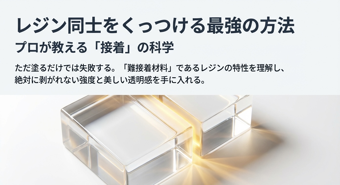 レジンパーツ同士の接着における強度と透明度を両立させるプロの科学的アプローチのイメージ図